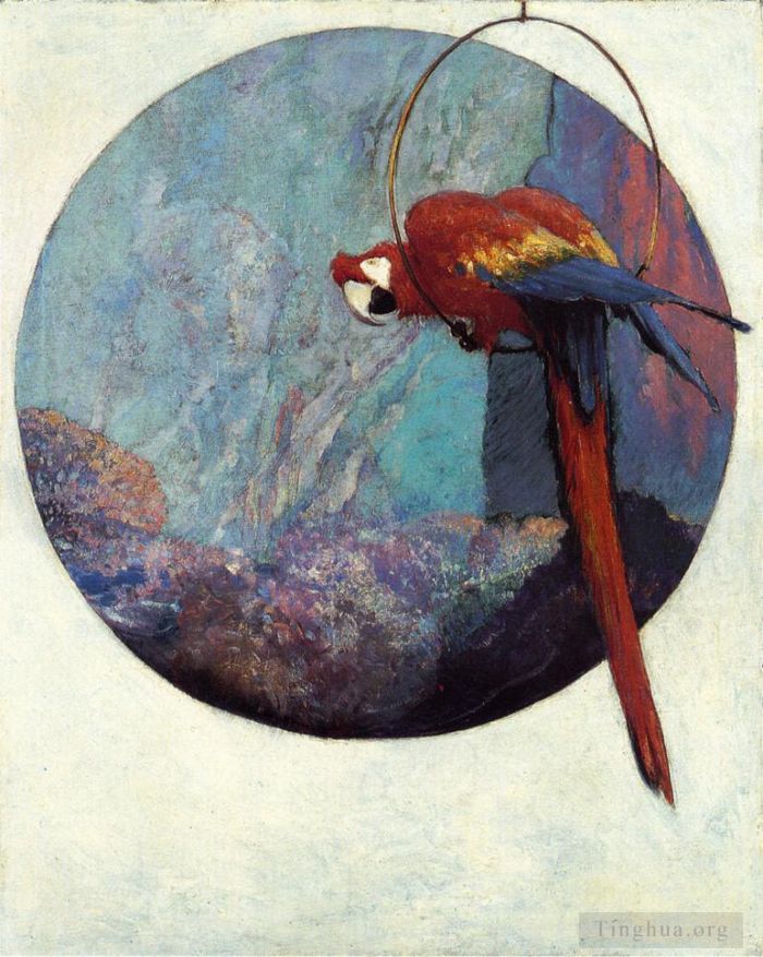 Robert Lewis Reid Peinture à l'huile - Étude pour l'oiseau Polly