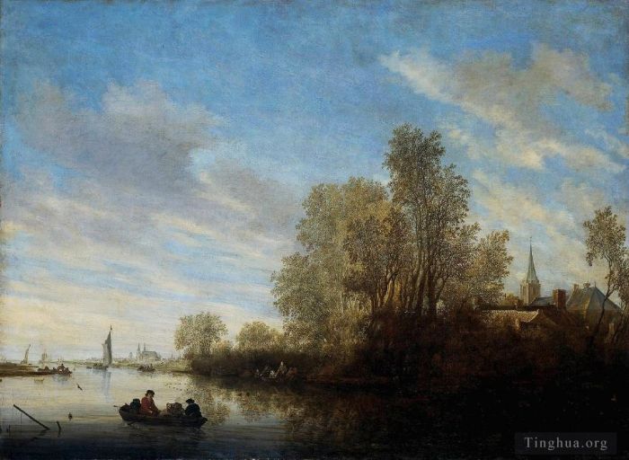Salomon van Ruysdael Peinture à l'huile - 45Rivière