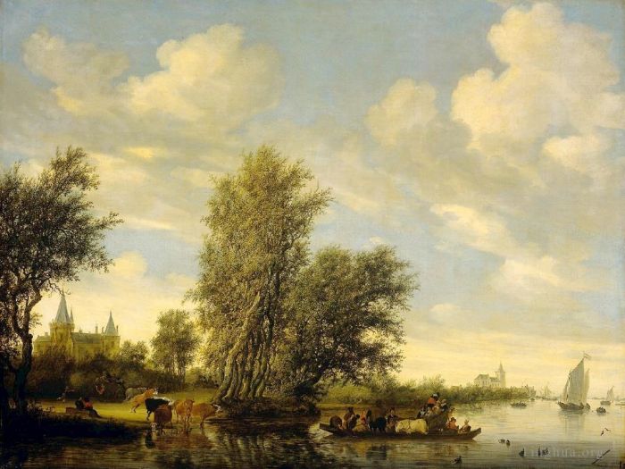 Salomon van Ruysdael Peinture à l'huile - Traversier