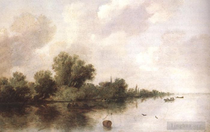 Salomon van Ruysdael Peinture à l'huile - Scène de rivière1