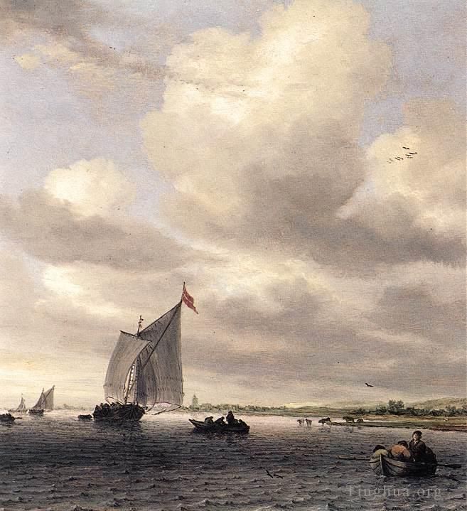 Salomon van Ruysdael Peinture à l'huile - Paysage marin