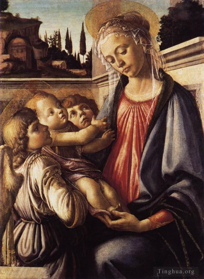Sandro Botticelli Types de peintures - Vierge à l'Enfant et deux anges