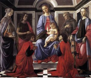 Sandro Botticelli œuvres - Vierge à l'Enfant avec six saints