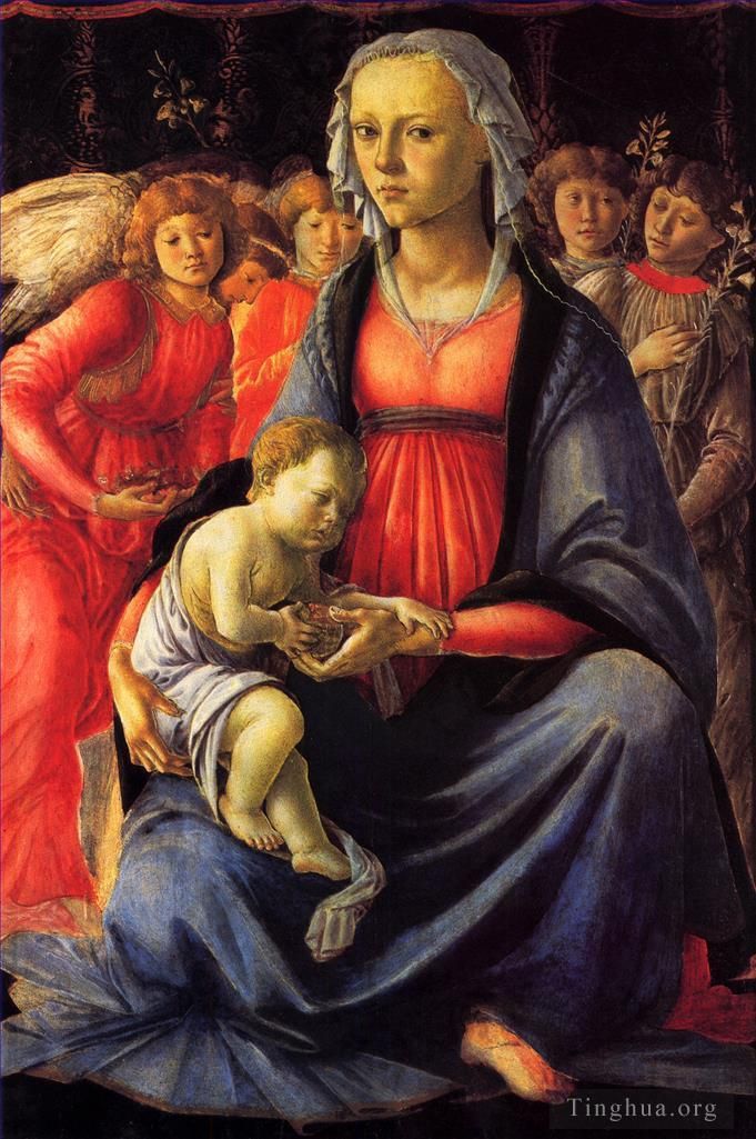 Sandro Botticelli Types de peintures - Sandro La Vierge avec l'enfant et cinq anges