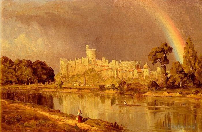 Sanford Robinson Gifford Peinture à l'huile - 4 étude du château de Windsor