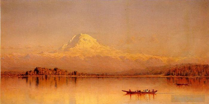 Sanford Robinson Gifford Peinture à l'huile - 5 Baie du mont Rainier de Tacoma