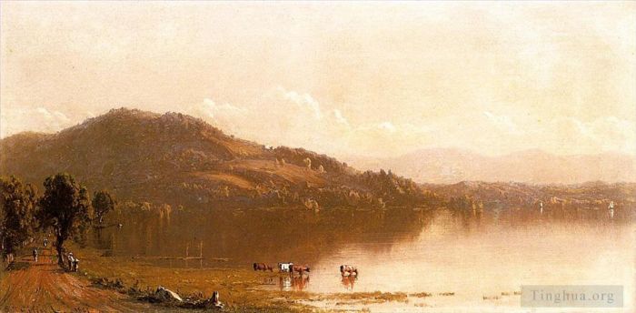 Sanford Robinson Gifford Peinture à l'huile - Mt Merino sur l'Hudson près d'Olana
