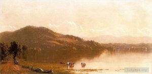 Sanford Robinson Gifford œuvres - Mt Merino sur l'Hudson près d'Olana