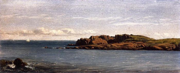 Sanford Robinson Gifford Peinture à l'huile - Étudier sur la côte du Massachusetts