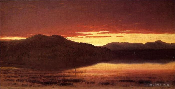 Sanford Robinson Gifford Peinture à l'huile - Crépuscule 1867