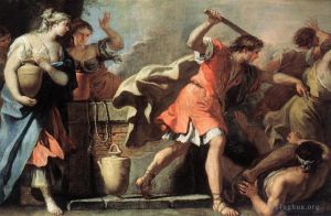 Sebastiano Ricci œuvres - Moïse défendant les filles de Jéthro