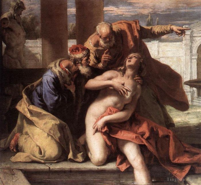 Sebastiano Ricci Peinture à l'huile - Susanna et les aînés