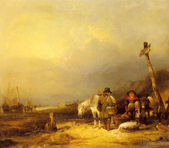 William Shayer Peinture à l'huile - Sur la côte sud