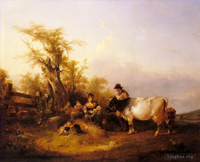 William Shayer Peinture à l'huile - La route vers le marché