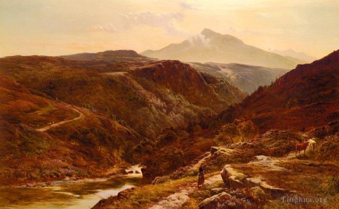 Sidney Richard Percy Peinture à l'huile - Moel Siabab Nord du Pays de Galles
