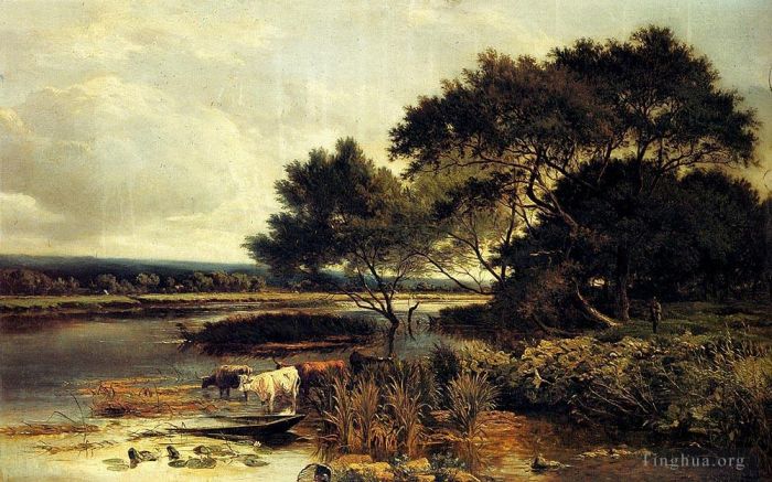 Sidney Richard Percy Peinture à l'huile - En plein sur la Tamise