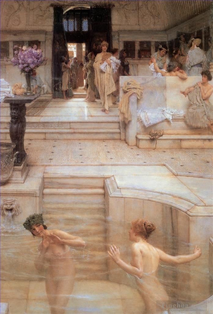 Sir Lawrence Alma-Tadema Peinture à l'huile - Une coutume préférée