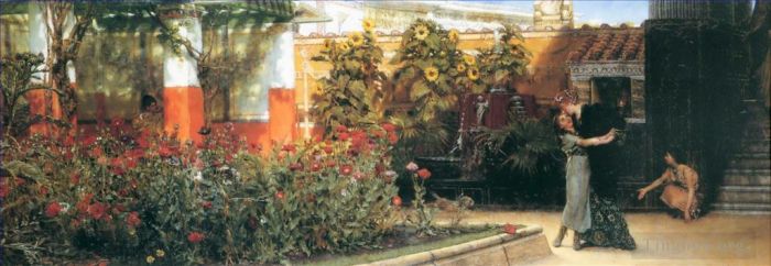 Sir Lawrence Alma-Tadema Peinture à l'huile - Un accueil chaleureux