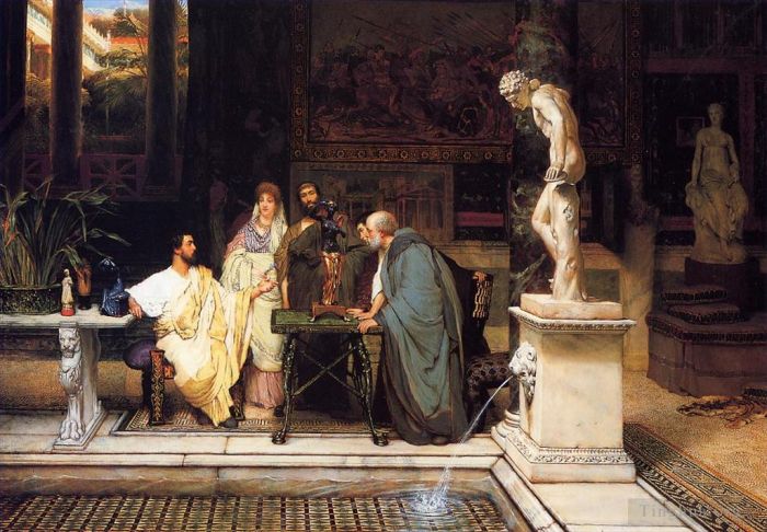 Sir Lawrence Alma-Tadema Peinture à l'huile - Un amateur d'art romain2