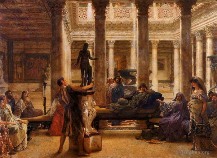 Sir Lawrence Alma-Tadema Peinture à l'huile - Un amateur d'art romain