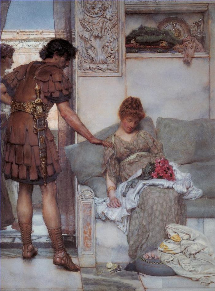 Sir Lawrence Alma-Tadema Peinture à l'huile - Un salut silencieux