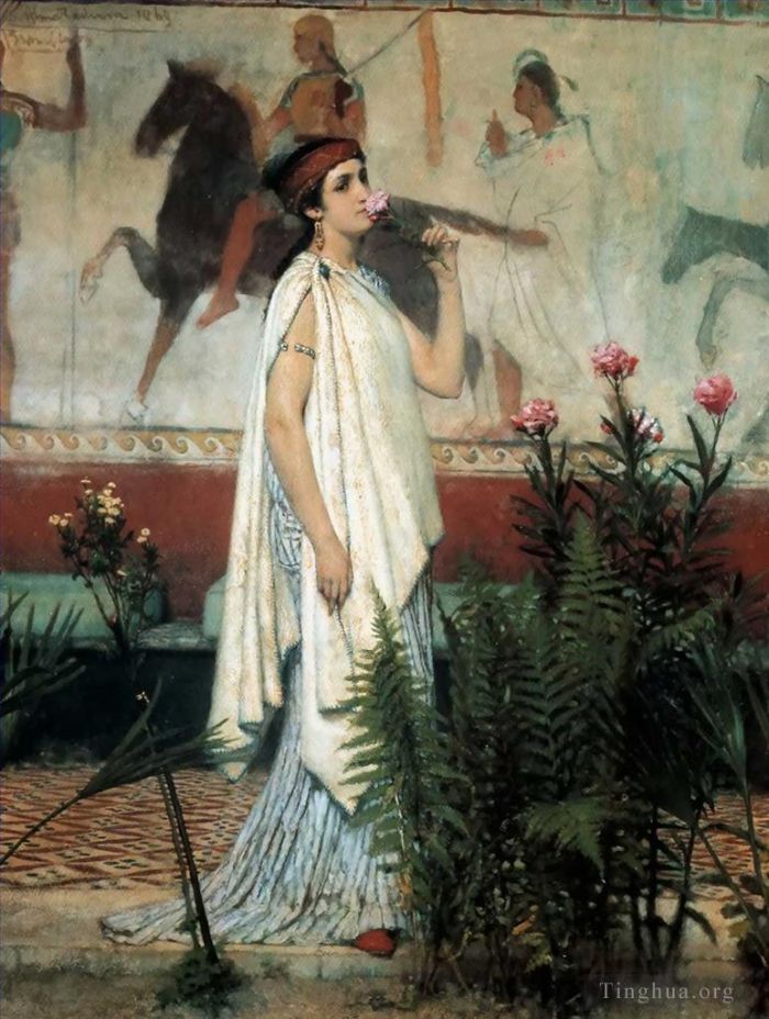 Sir Lawrence Alma-Tadema Peinture à l'huile - Une femme grecque