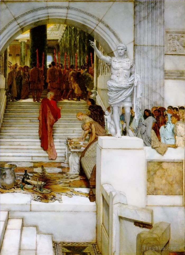Sir Lawrence Alma-Tadema Peinture à l'huile - Après le public