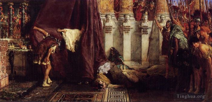 Sir Lawrence Alma-Tadema Peinture à l'huile - Ave César Io Saturnales