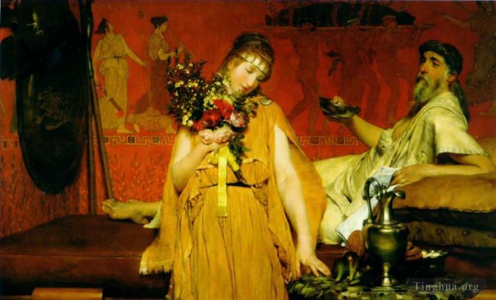 Sir Lawrence Alma-Tadema Peinture à l'huile - Entre espoir et peur