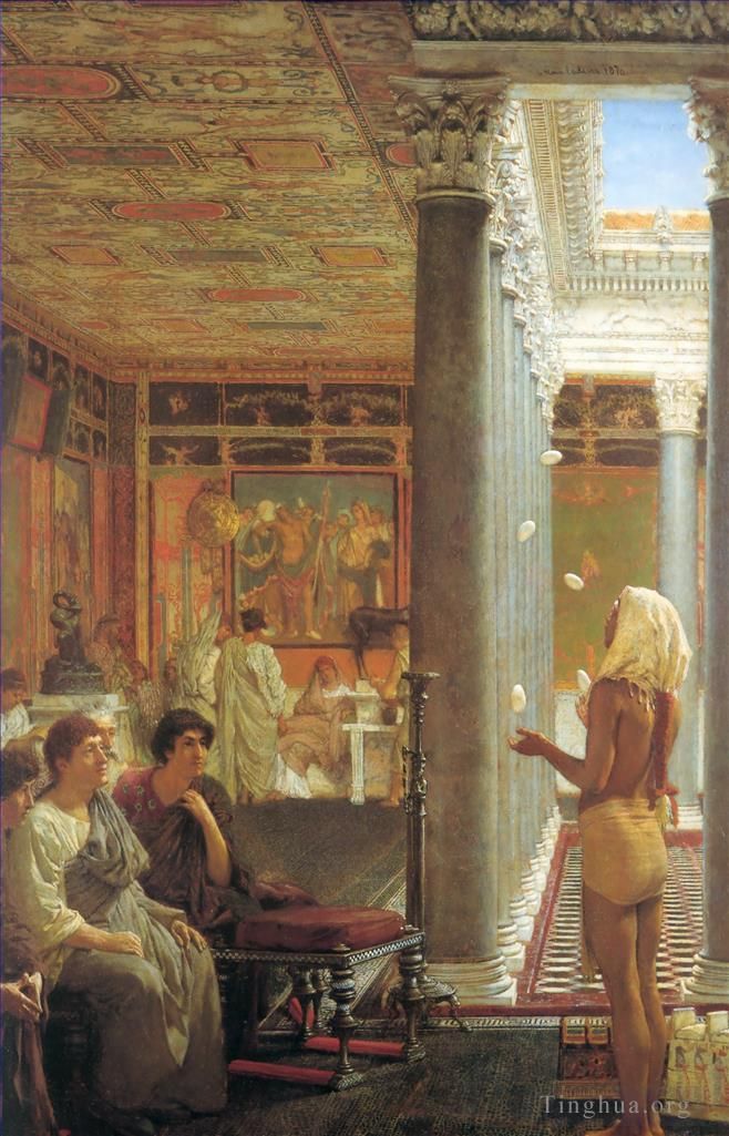 Sir Lawrence Alma-Tadema Peinture à l'huile - Jongleur égyptien
