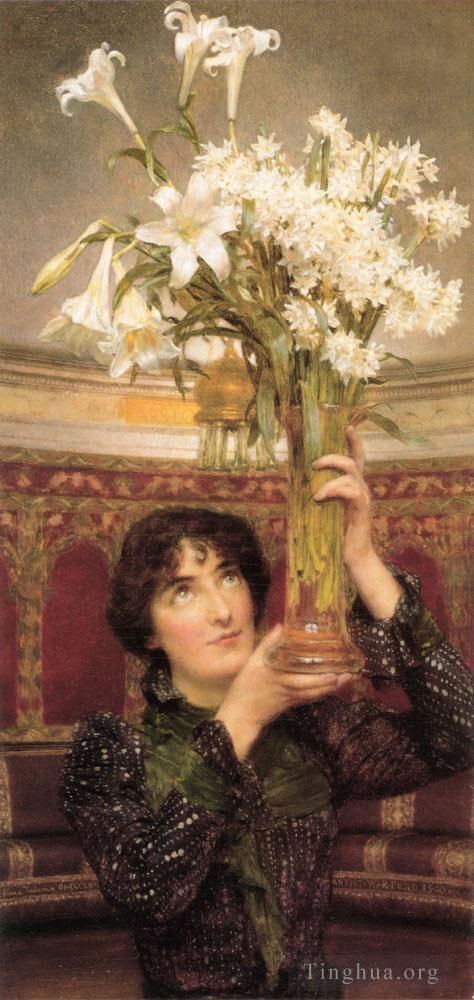 Sir Lawrence Alma-Tadema Peinture à l'huile - Drapeau de la trêve