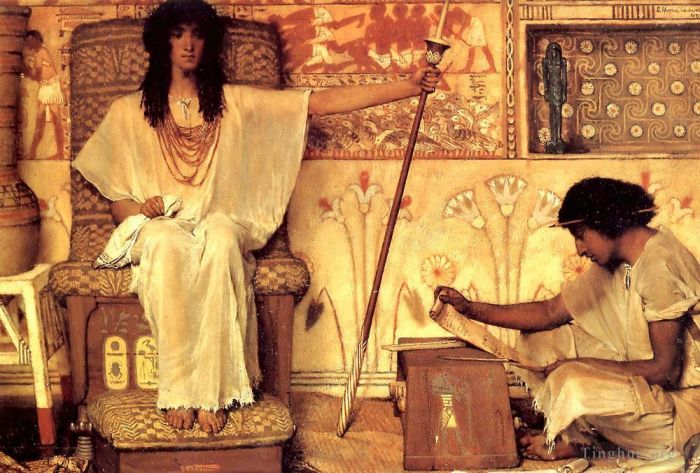 Sir Lawrence Alma-Tadema Peinture à l'huile - Joseph Surveillant des Greniers des Pharaons