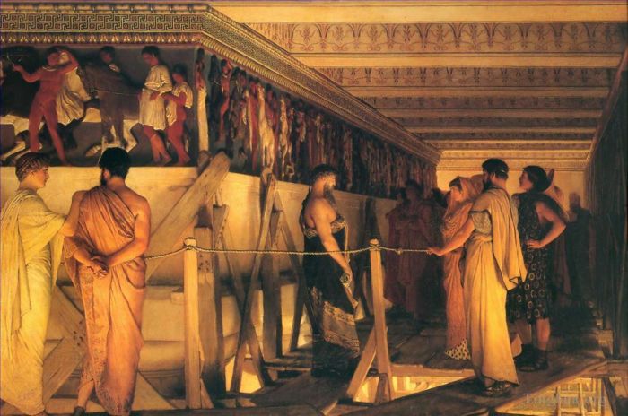 Sir Lawrence Alma-Tadema Peinture à l'huile - Phidias montrant la frise du Parthénon