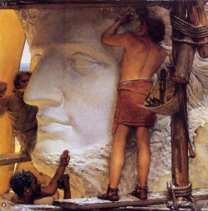 Sir Lawrence Alma-Tadema Peinture à l'huile - Sculpteurs dans la Rome antique