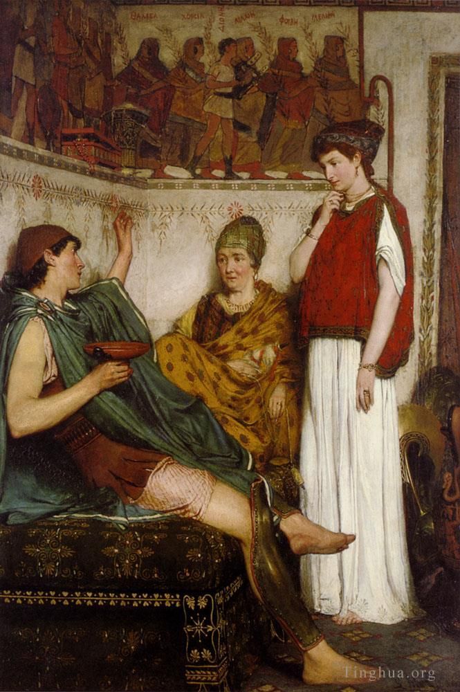 Sir Lawrence Alma-Tadema Peinture à l'huile - Sir Lawrence le soldat de Marathon