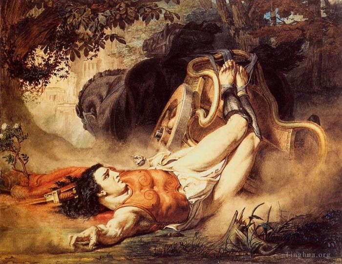 Sir Lawrence Alma-Tadema Peinture à l'huile - La mort d'Hippolyte