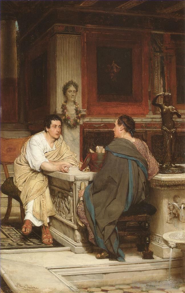 Sir Lawrence Alma-Tadema Peinture à l'huile - Le discours