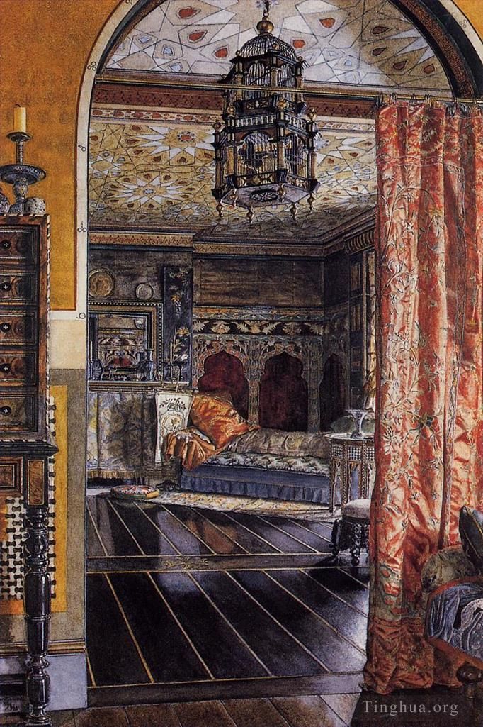 Sir Lawrence Alma-Tadema Peinture à l'huile - Le salon de la maison Townshend