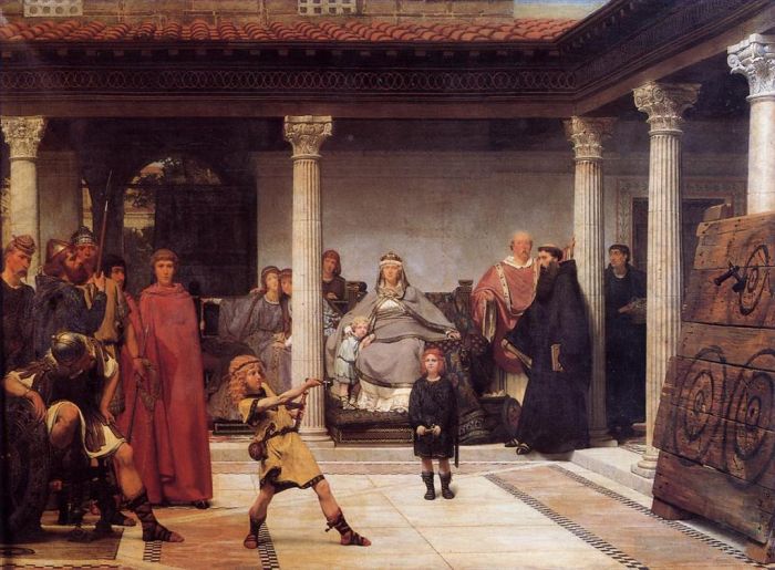 Sir Lawrence Alma-Tadema Peinture à l'huile - L'éducation des enfants de Clovis