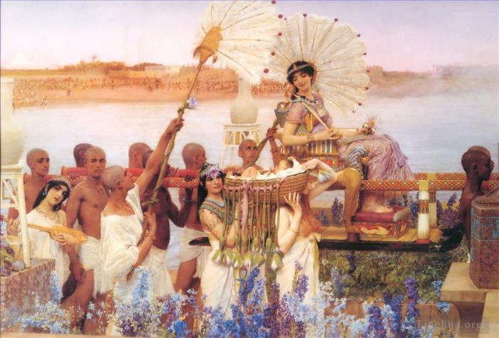 Sir Lawrence Alma-Tadema Peinture à l'huile - La découverte de Moïse 1904
