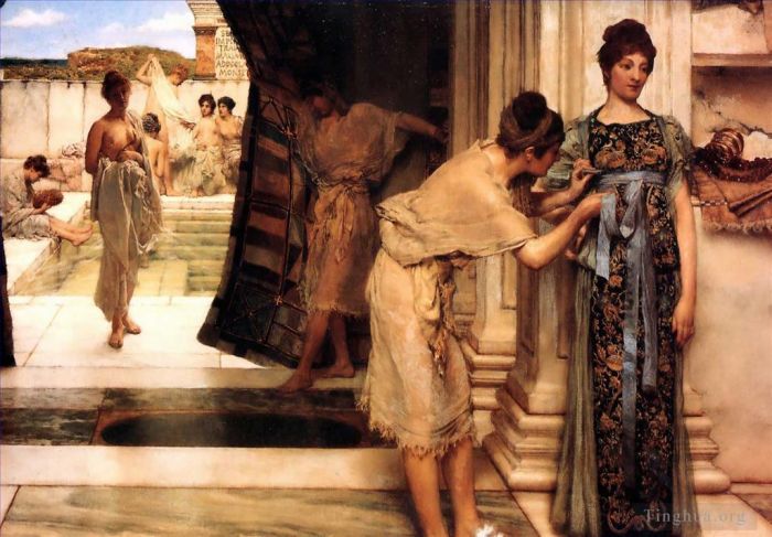 Sir Lawrence Alma-Tadema Peinture à l'huile - Le frigidarium