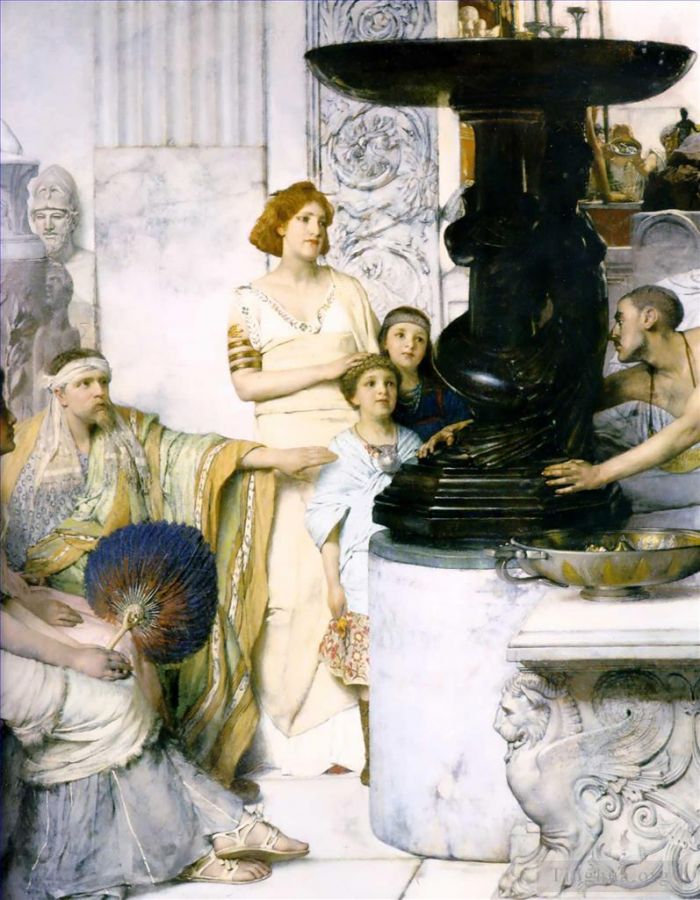 Sir Lawrence Alma-Tadema Peinture à l'huile - Le détail de la galerie de sculptures
