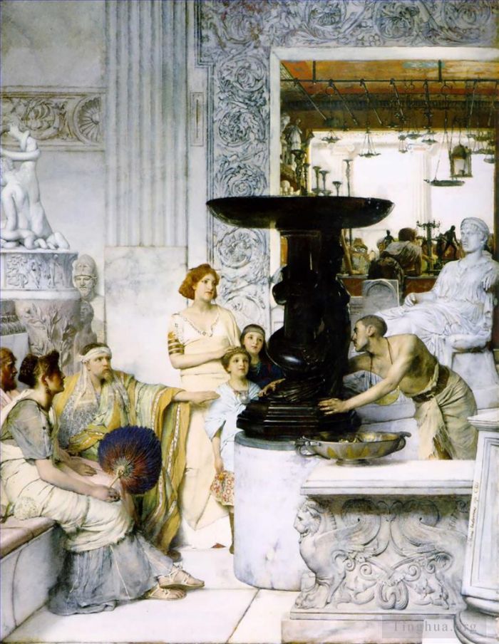 Sir Lawrence Alma-Tadema Peinture à l'huile - La Galerie des Sculptures