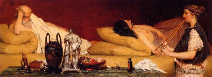 Sir Lawrence Alma-Tadema Peinture à l'huile - La sieste