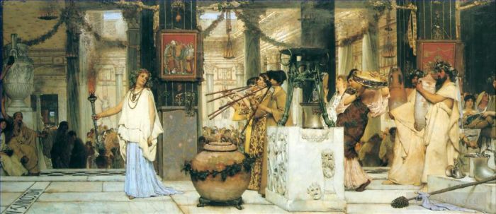 Sir Lawrence Alma-Tadema Peinture à l'huile - La Fête du Millésime