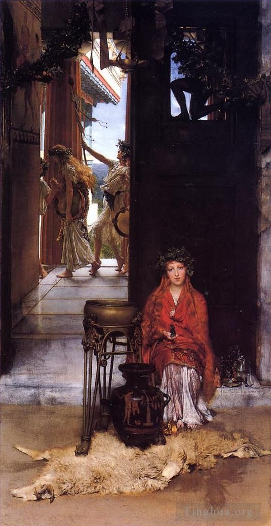 Sir Lawrence Alma-Tadema Peinture à l'huile - Le chemin du temple