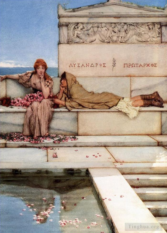 Sir Lawrence Alma-Tadema Peinture à l'huile - Xanthe et Phaon