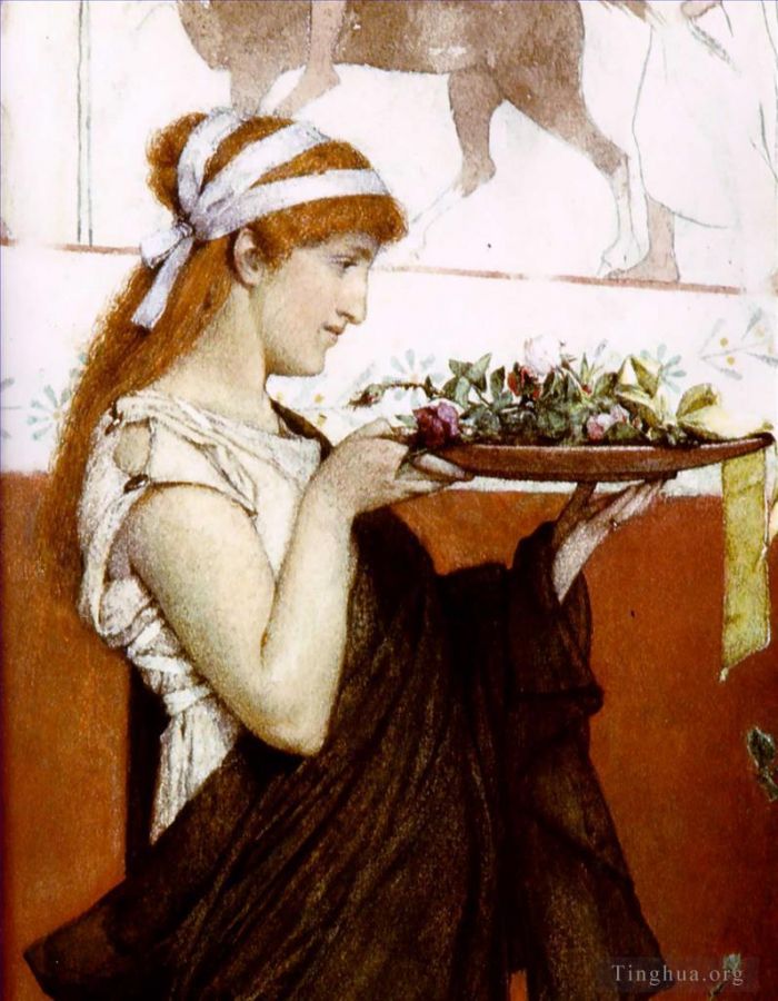 Sir Lawrence Alma-Tadema Peinture à l'huile - Une offrande votive
