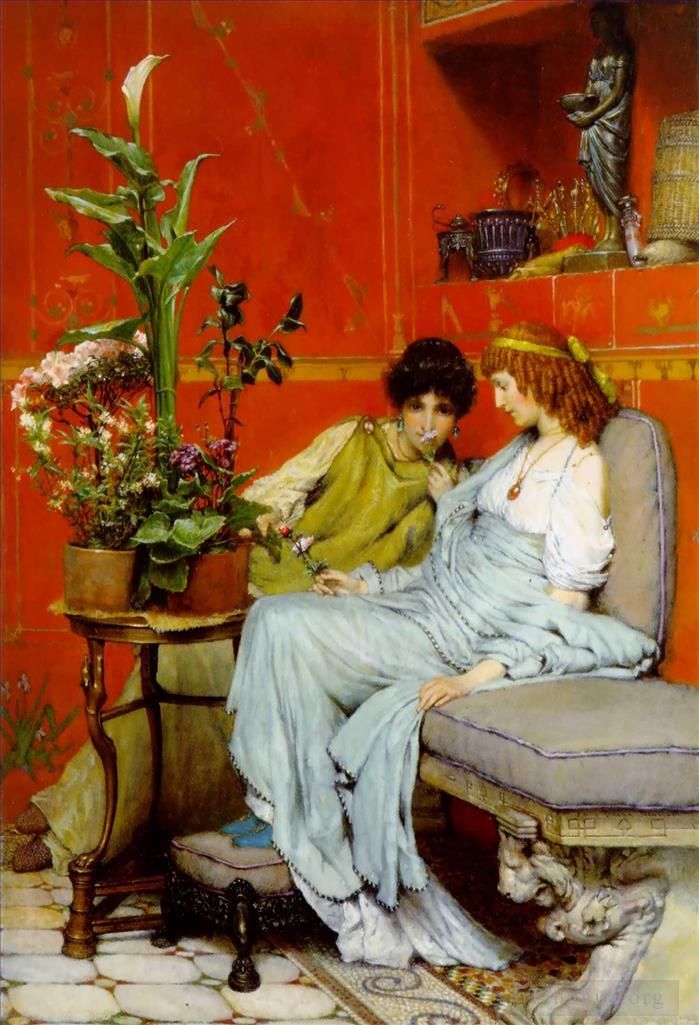 Sir Lawrence Alma-Tadema Peinture à l'huile - Confidences