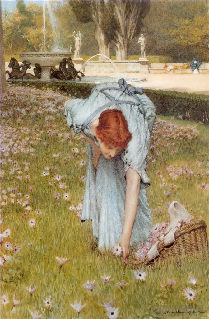 Sir Lawrence Alma-Tadema Peinture à l'huile - Flore